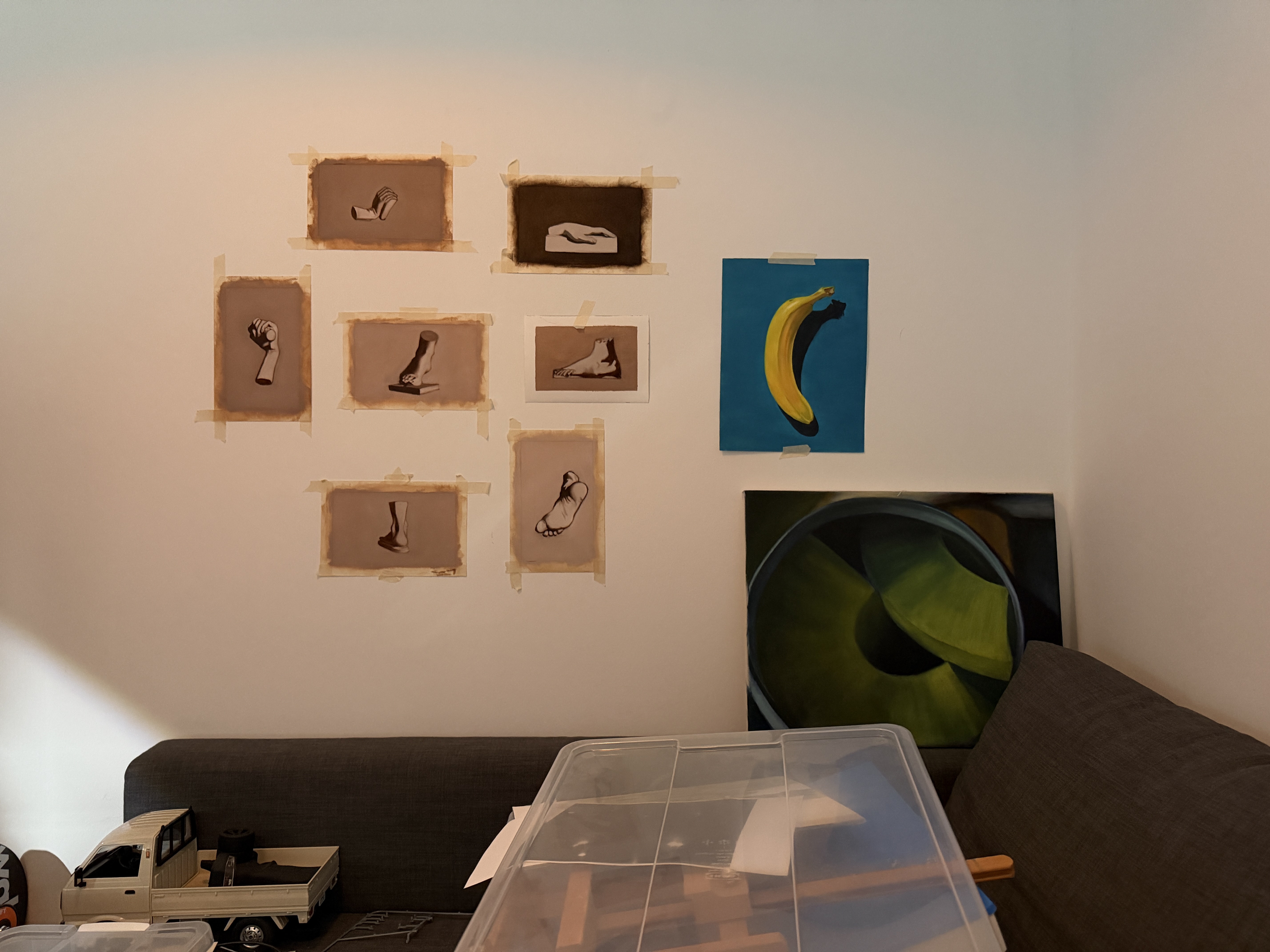 bargue plates on the wall